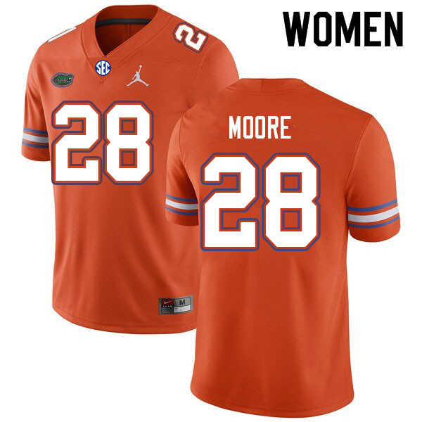 Women #28 Devin Moore Florida Gators College Football Jerseys Sale-Orange
